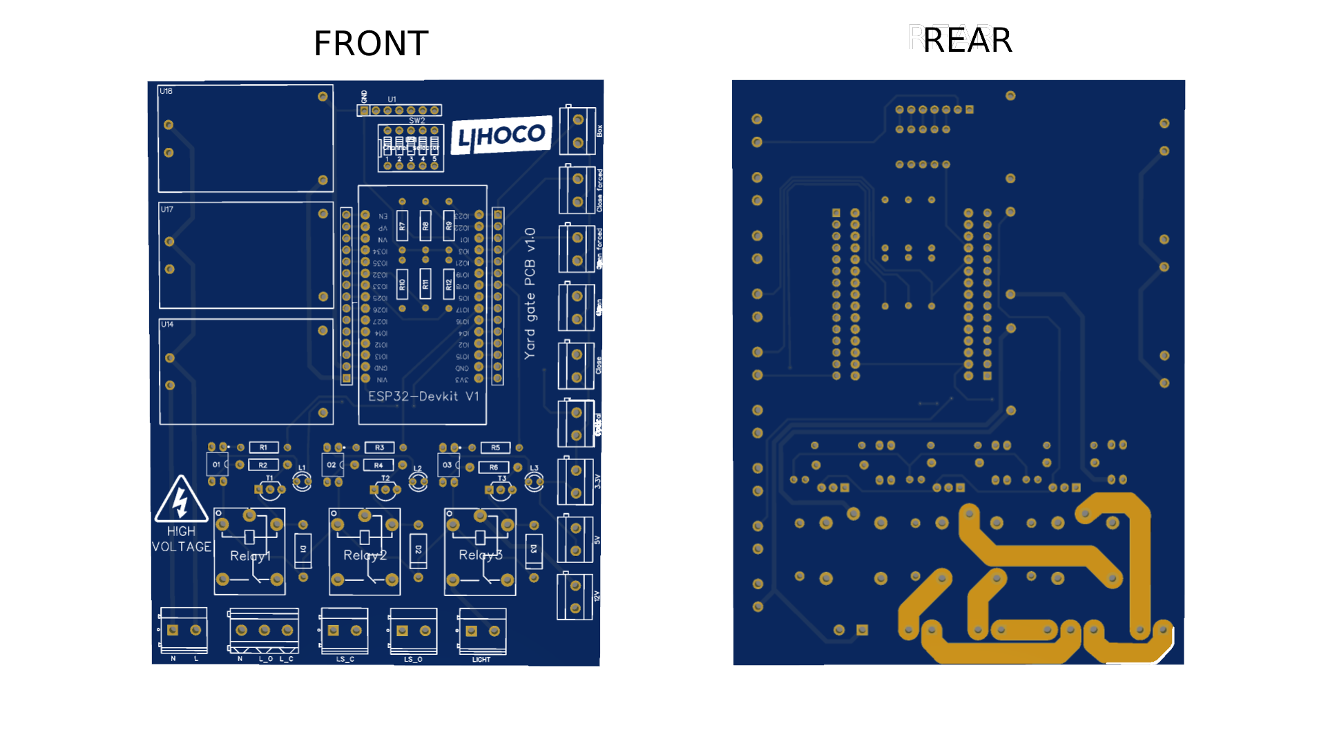 Image of front and rear pcb model in EasyEDA