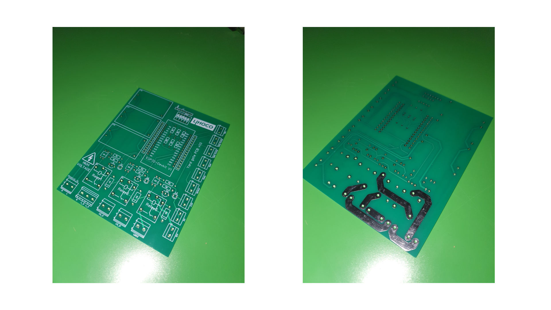 Image of front and rear of the printed PCB